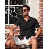 imageCOOFANDY Mens Short Sleeve Button Down Shirts Summer Untucked Casual Dress Shirts with PocketBlackred