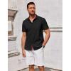 imageCOOFANDY Mens Short Sleeve Button Down Shirts Summer Untucked Casual Dress Shirts with PocketBlackred