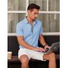 imageCOOFANDY Mens Short Sleeve Button Down Shirts Summer Untucked Casual Dress Shirts with PocketClear Blue