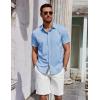 imageCOOFANDY Mens Short Sleeve Button Down Shirts Summer Untucked Casual Dress Shirts with PocketClear Blue