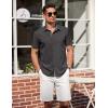 imageCOOFANDY Mens Short Sleeve Button Down Shirts Summer Untucked Casual Dress Shirts with PocketDark Grey