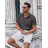 imageCOOFANDY Mens Short Sleeve Button Down Shirts Summer Untucked Casual Dress Shirts with PocketDark Grey