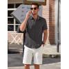imageCOOFANDY Mens Short Sleeve Button Down Shirts Summer Untucked Casual Dress Shirts with PocketDark Grey