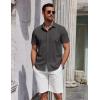 imageCOOFANDY Mens Short Sleeve Button Down Shirts Summer Untucked Casual Dress Shirts with PocketDark Grey