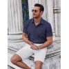 imageCOOFANDY Mens Short Sleeve Button Down Shirts Summer Untucked Casual Dress Shirts with PocketDeep Blue