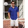imageCOOFANDY Mens Short Sleeve Button Down Shirts Summer Untucked Casual Dress Shirts with PocketDenim Blue