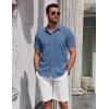 imageCOOFANDY Mens Short Sleeve Button Down Shirts Summer Untucked Casual Dress Shirts with PocketGrey Blue