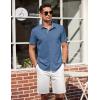 imageCOOFANDY Mens Short Sleeve Button Down Shirts Summer Untucked Casual Dress Shirts with PocketGrey Blue