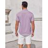 imageCOOFANDY Mens Short Sleeve Button Down Shirts Summer Untucked Casual Dress Shirts with PocketLavender