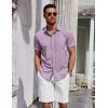 imageCOOFANDY Mens Short Sleeve Button Down Shirts Summer Untucked Casual Dress Shirts with PocketLavender