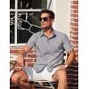 imageCOOFANDY Mens Short Sleeve Button Down Shirts Summer Untucked Casual Dress Shirts with PocketLight Grey