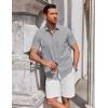 imageCOOFANDY Mens Short Sleeve Button Down Shirts Summer Untucked Casual Dress Shirts with PocketLight Grey