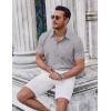 imageCOOFANDY Mens Short Sleeve Button Down Shirts Summer Untucked Casual Dress Shirts with PocketLight Grey