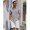 imageCOOFANDY Mens Short Sleeve Button Down Shirts Summer Untucked Casual Dress Shirts with PocketLight Grey