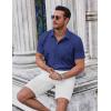 imageCOOFANDY Mens Short Sleeve Button Down Shirts Summer Untucked Casual Dress Shirts with PocketNavy Blue