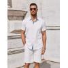 imageCOOFANDY Mens Short Sleeve Button Down Shirts Summer Untucked Casual Dress Shirts with PocketWhite