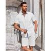 imageCOOFANDY Mens Short Sleeve Button Down Shirts Summer Untucked Casual Dress Shirts with PocketWhite