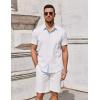 imageCOOFANDY Mens Short Sleeve Button Down Shirts Summer Untucked Casual Dress Shirts with PocketWhitelight Blue