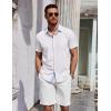 imageCOOFANDY Mens Short Sleeve Button Down Shirts Summer Untucked Casual Dress Shirts with PocketWhitelight Blue