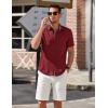 imageCOOFANDY Mens Short Sleeve Button Down Shirts Summer Untucked Casual Dress Shirts with PocketWine Red