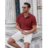 imageCOOFANDY Mens Short Sleeve Button Down Shirts Summer Untucked Casual Dress Shirts with PocketWine Red