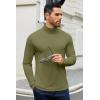 imageCOOFANDY Mens Slim Fit Basic Turtleneck TShirt Long Sleeve Solid T Shirts Casual Knit Pullover Thermal Tops1 Pack Army Green