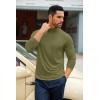 imageCOOFANDY Mens Slim Fit Basic Turtleneck TShirt Long Sleeve Solid T Shirts Casual Knit Pullover Thermal Tops1 Pack Army Green