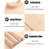 imageCOOFANDY Mens Slim Fit Basic Turtleneck TShirt Long Sleeve Solid T Shirts Casual Knit Pullover Thermal Tops1 Pack Beige