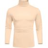 imageCOOFANDY Mens Slim Fit Basic Turtleneck TShirt Long Sleeve Solid T Shirts Casual Knit Pullover Thermal Tops1 Pack Beige