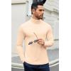 imageCOOFANDY Mens Slim Fit Basic Turtleneck TShirt Long Sleeve Solid T Shirts Casual Knit Pullover Thermal Tops1 Pack Beige