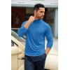 imageCOOFANDY Mens Slim Fit Basic Turtleneck TShirt Long Sleeve Solid T Shirts Casual Knit Pullover Thermal Tops1 Pack Blue