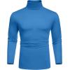 imageCOOFANDY Mens Slim Fit Basic Turtleneck TShirt Long Sleeve Solid T Shirts Casual Knit Pullover Thermal Tops1 Pack Blue