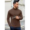 imageCOOFANDY Mens Slim Fit Basic Turtleneck TShirt Long Sleeve Solid T Shirts Casual Knit Pullover Thermal Tops1 Pack Brown
