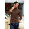 imageCOOFANDY Mens Slim Fit Basic Turtleneck TShirt Long Sleeve Solid T Shirts Casual Knit Pullover Thermal Tops1 Pack Brown