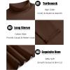 imageCOOFANDY Mens Slim Fit Basic Turtleneck TShirt Long Sleeve Solid T Shirts Casual Knit Pullover Thermal Tops1 Pack Brown