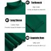imageCOOFANDY Mens Slim Fit Basic Turtleneck TShirt Long Sleeve Solid T Shirts Casual Knit Pullover Thermal Tops1 Pack Dark Green
