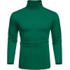 imageCOOFANDY Mens Slim Fit Basic Turtleneck TShirt Long Sleeve Solid T Shirts Casual Knit Pullover Thermal Tops1 Pack Dark Green