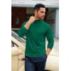 imageCOOFANDY Mens Slim Fit Basic Turtleneck TShirt Long Sleeve Solid T Shirts Casual Knit Pullover Thermal Tops1 Pack Dark Green