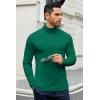 imageCOOFANDY Mens Slim Fit Basic Turtleneck TShirt Long Sleeve Solid T Shirts Casual Knit Pullover Thermal Tops1 Pack Dark Green