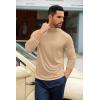 imageCOOFANDY Mens Slim Fit Basic Turtleneck TShirt Long Sleeve Solid T Shirts Casual Knit Pullover Thermal Tops1 Pack Khaki