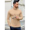 imageCOOFANDY Mens Slim Fit Basic Turtleneck TShirt Long Sleeve Solid T Shirts Casual Knit Pullover Thermal Tops1 Pack Khaki