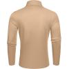 imageCOOFANDY Mens Slim Fit Basic Turtleneck TShirt Long Sleeve Solid T Shirts Casual Knit Pullover Thermal Tops1 Pack Khaki