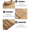 imageCOOFANDY Mens Slim Fit Basic Turtleneck TShirt Long Sleeve Solid T Shirts Casual Knit Pullover Thermal Tops1 Pack Khaki