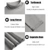 imageCOOFANDY Mens Slim Fit Basic Turtleneck TShirt Long Sleeve Solid T Shirts Casual Knit Pullover Thermal Tops1 Pack Light Grey