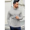 imageCOOFANDY Mens Slim Fit Basic Turtleneck TShirt Long Sleeve Solid T Shirts Casual Knit Pullover Thermal Tops1 Pack Light Grey