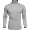 imageCOOFANDY Mens Slim Fit Basic Turtleneck TShirt Long Sleeve Solid T Shirts Casual Knit Pullover Thermal Tops1 Pack Light Grey
