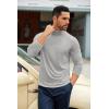imageCOOFANDY Mens Slim Fit Basic Turtleneck TShirt Long Sleeve Solid T Shirts Casual Knit Pullover Thermal Tops1 Pack Light Grey