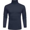 imageCOOFANDY Mens Slim Fit Basic Turtleneck TShirt Long Sleeve Solid T Shirts Casual Knit Pullover Thermal Tops1 Pack Navy Blue