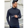 imageCOOFANDY Mens Slim Fit Basic Turtleneck TShirt Long Sleeve Solid T Shirts Casual Knit Pullover Thermal Tops1 Pack Navy Blue
