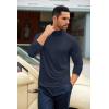 imageCOOFANDY Mens Slim Fit Basic Turtleneck TShirt Long Sleeve Solid T Shirts Casual Knit Pullover Thermal Tops1 Pack Navy Blue